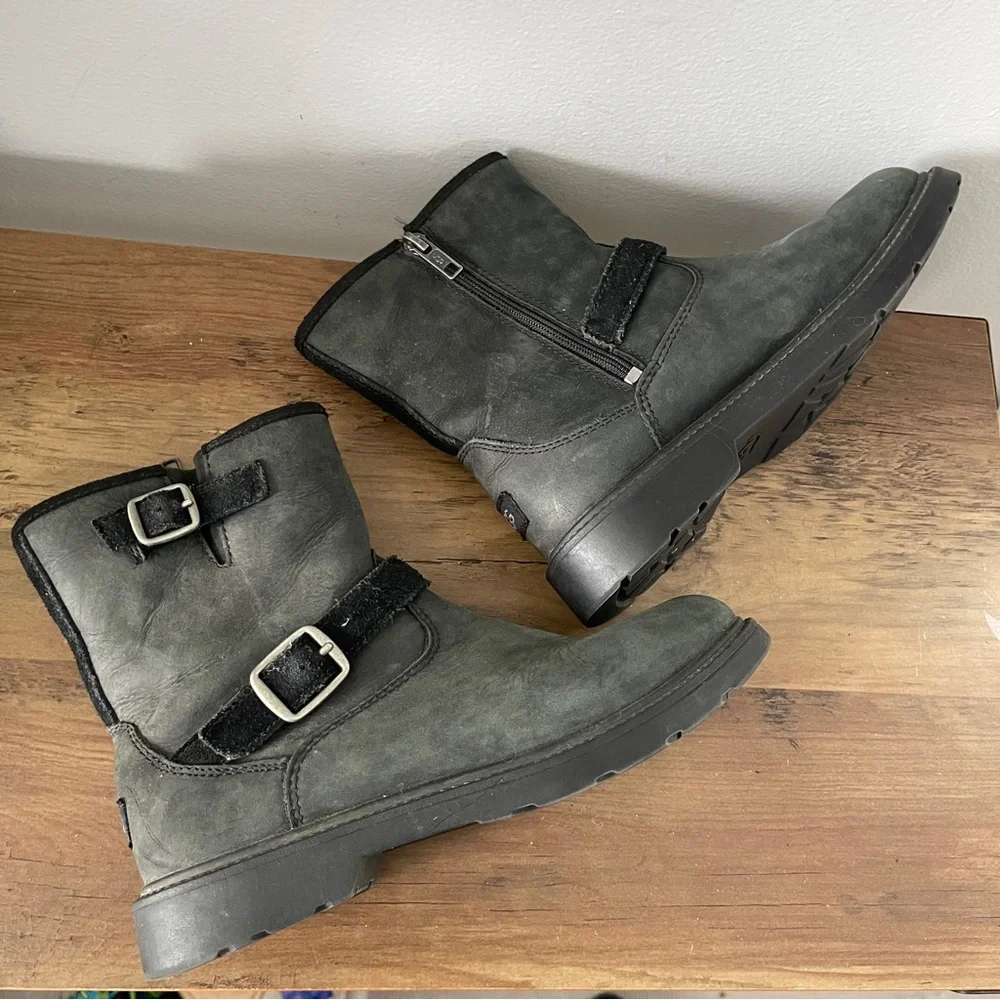 UGG Dark Gray Leather Boots